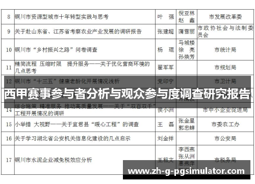 西甲赛事参与者分析与观众参与度调查研究报告
